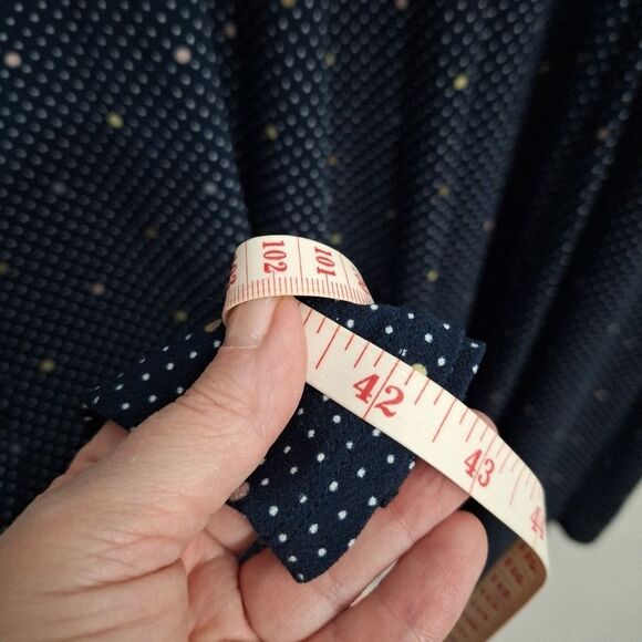 Ann Taylor Womens Sleeveless Dress Navy Polka Dot Classic A Line Retro Size 10 - Picture 11 of 12